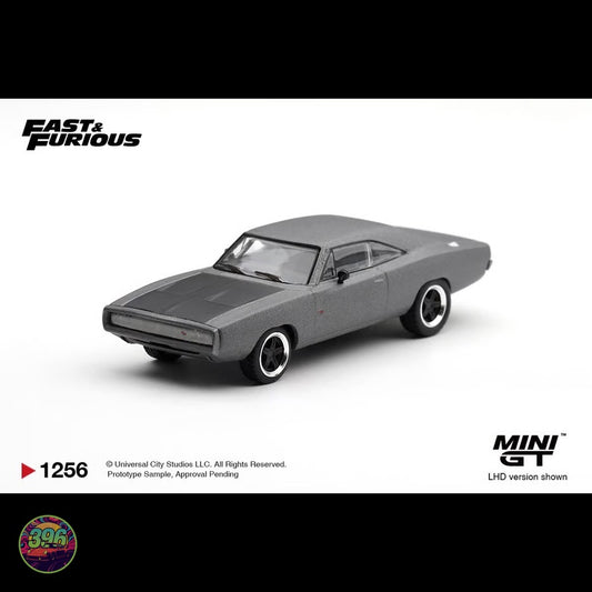 [PREORDER] Mini GT - 1970 Dodge Charger R/T (Fast & Furious) in Grey Metallic – 1:64 Mini GT Diecast Model #1256