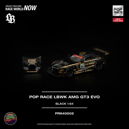 [PREORDER] Pop Race - LBWK AMG GT3 EVO Liberty Walk in Black – 1:64 Pop Race Diecast Model – PR640502