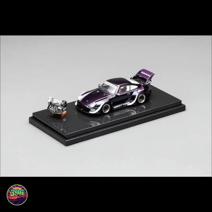 MotorHelix - RWB Porsche 993 Army Girl in Purple – 1:64 MotorHelix Diecast Model M62205