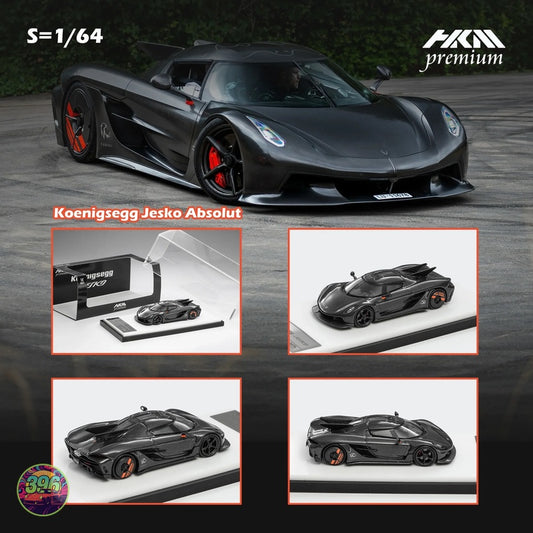 HKM Premium - Koenigsegg Jesko Absolut in Carbon Fibre Black – 1:64 HKM Premium Diecast Model