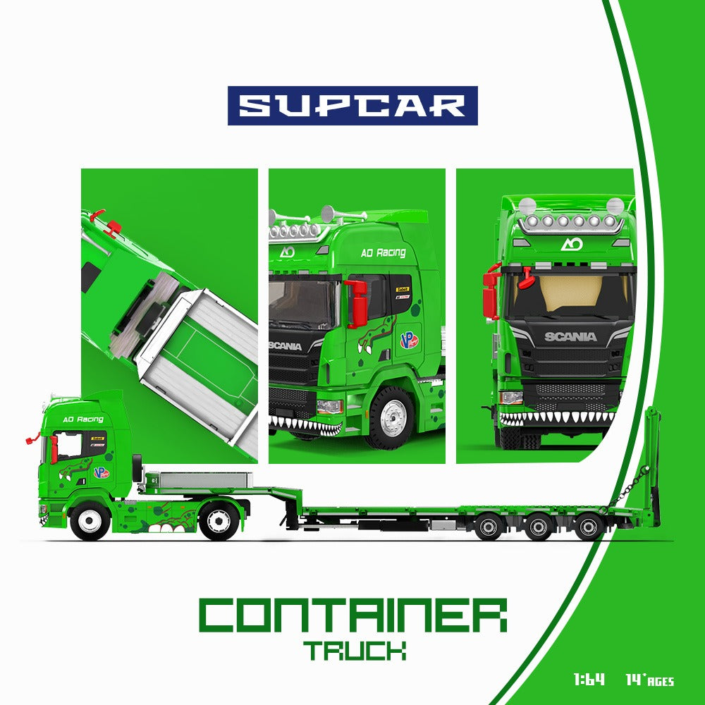 [PREORDER] Cool Car - Scania Flatbed Container Truck AO Racing Livery – 1:64 Cool Car Diecast Model