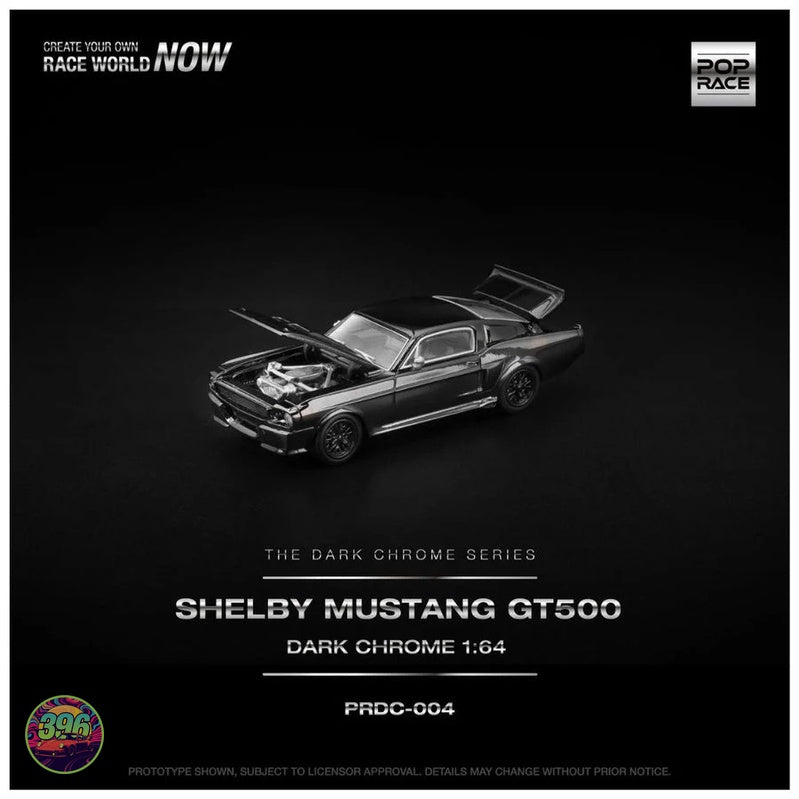 PopRace - Shelby Mustang GT500 Dark Chrome – 1:64 PopRace Diecast Model PRDC-004