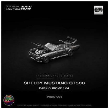 PopRace - Shelby Mustang GT500 Dark Chrome – 1:64 PopRace Diecast Model PRDC-004