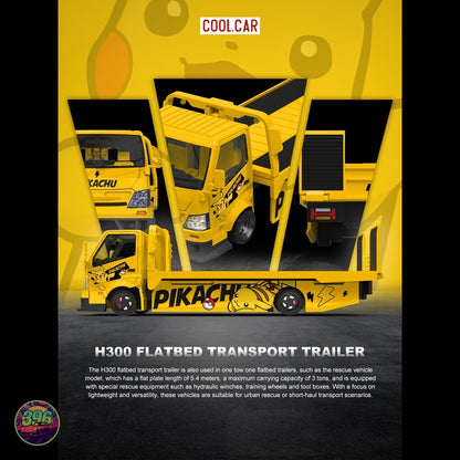 [PREORDER] Cool Car - Pikachu H300 Flatbed Transport Trailer – 1:64 Cool Car Diecast Model