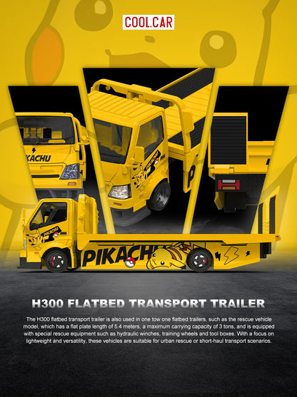 [PREORDER] Cool Car - Pikachu H300 Flatbed Transport Trailer – 1:64 Cool Car Diecast Model