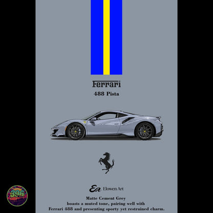 [PREORDER] Elowen Art - Ferrari 488 Pista in Rosso Corsa Red – 1:64 Elowen Art Diecast Model