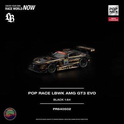 [PREORDER] Pop Race - LBWK AMG GT3 EVO Liberty Walk in Black – 1:64 Pop Race Diecast Model – PR640502