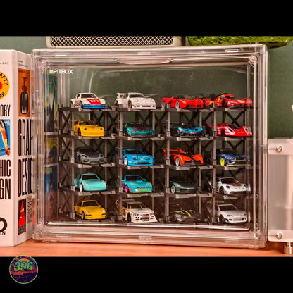 PitBox - Acrylic Display Case for 1:64 Diecast Models – Multi-Level Parking Garage Storage System