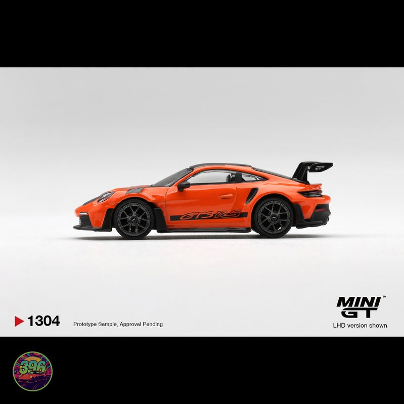 [PREORDER] Mini GT 1304 - Porsche 911 GT3 RS in Orange with Black Graphics – 1:64 Mini GT Diecast Model