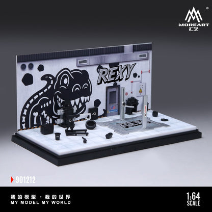 [PREORDER] MoreArt iLZ - Rexy Skeleton Garage Diorama Set 901212 – 1:64 MoreArt Diorama Model