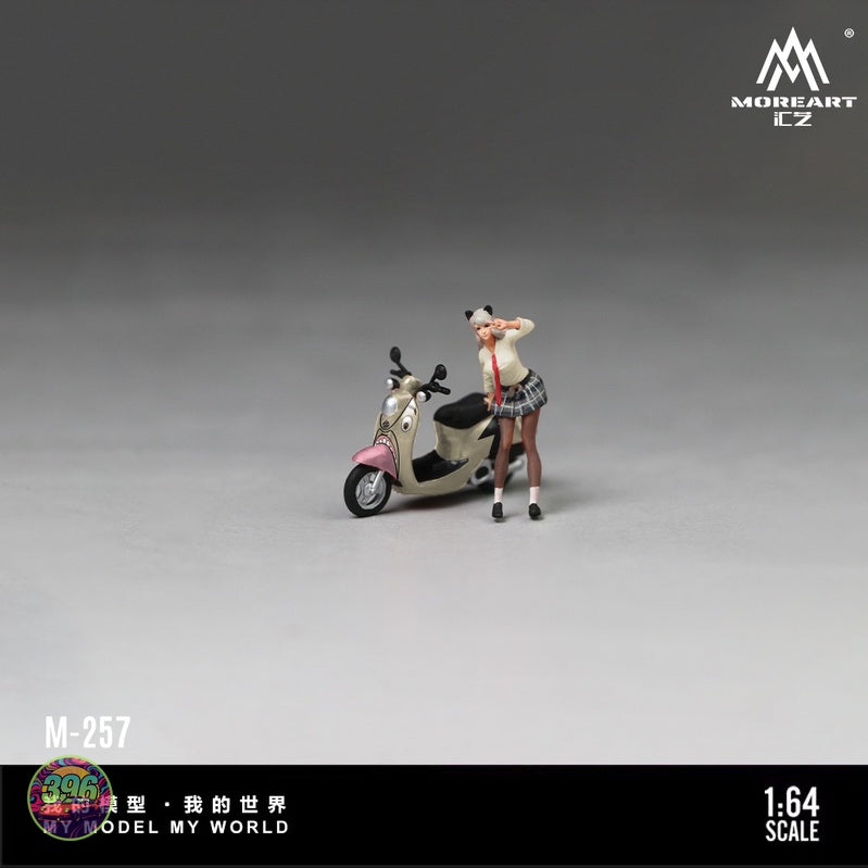 [PREORDER] MoreArt - Ghostface Motorcycle Playful Girl Figure Set M-257 – 1:64 MoreArt Resin Diorama Model