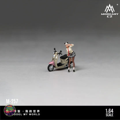 [PREORDER] MoreArt - Ghostface Motorcycle Playful Girl Figure Set M-257 – 1:64 MoreArt Resin Diorama Model