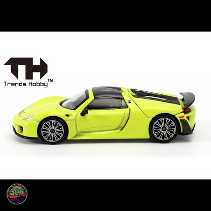Trends Hobby - Porsche 918 Spyder in Acid Green – 1:64 Trends Hobby Diecast Model