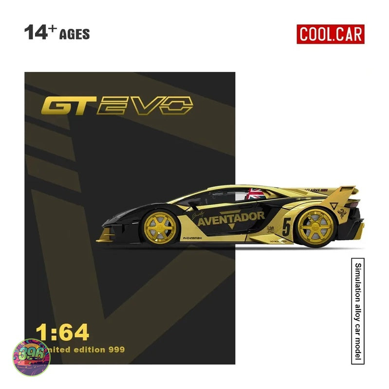 Cool Car - Lamborghini Aventador GT EVO V5 Black Gold – 1:64 Cool Car Diecast Model