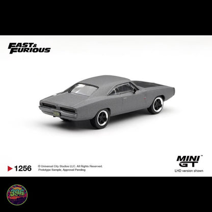 [PREORDER] Mini GT - 1970 Dodge Charger R/T (Fast & Furious) in Grey Metallic – 1:64 Mini GT Diecast Model #1256