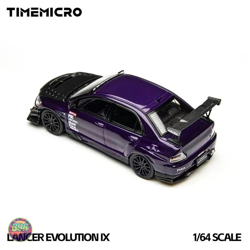 TimeMicro x PSC Design - Mitsubishi Lancer Evolution IX in Purple with Carbon Parts – 1:64 TimeMicro Diecast Model TM800214