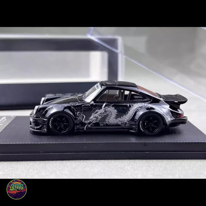 MyModelCollect - RWB Porsche 964 Dragon Livery in Black – 1:64 MyModelCollect Diecast Model
