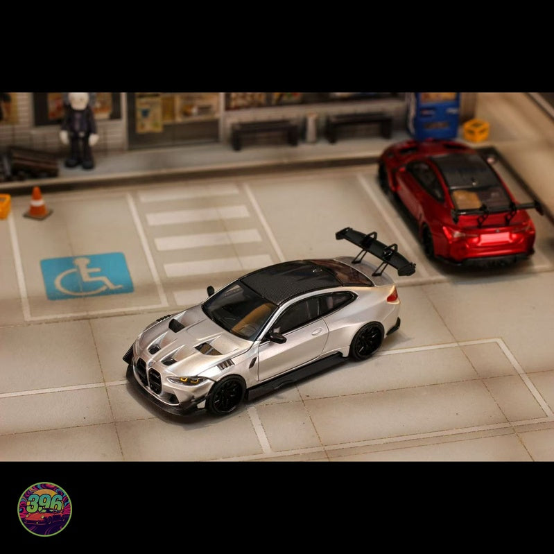 [PREORDER] StreetWarrior - BMW M4 G82 GTR Flossmann Full Widebody Kit in White – 1:64 StreetWarrior Diecast Model
