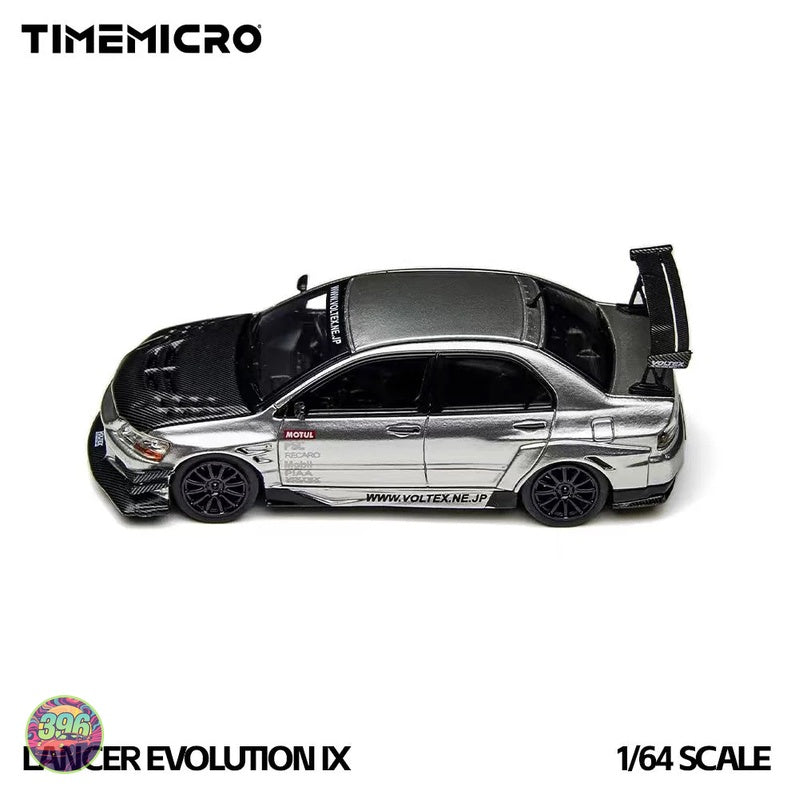 TimeMicro - Mitsubishi Lancer Evolution IX Voltex Silver – 1:64 TimeMicro Diecast Model