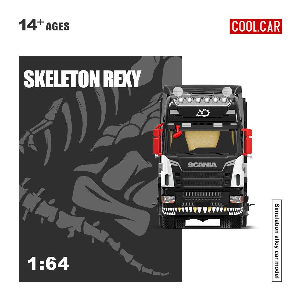 [PREORDER] Cool Car - Scania Flatbed Skeleton Rexy Truck – 1:64 Cool Car Diecast Model