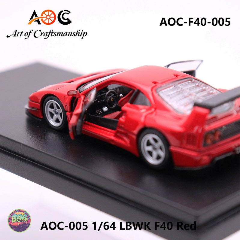 [PREORDER] AOC - LBWK Ferrari F40 in Red with Opening Hood – 1:64 AOC Diecast Model (AOC-F40-005)