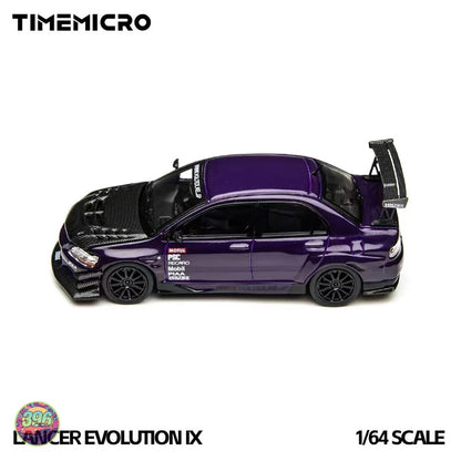 TimeMicro x PSC Design - Mitsubishi Lancer Evolution IX in Purple with Carbon Parts – 1:64 TimeMicro Diecast Model TM800214