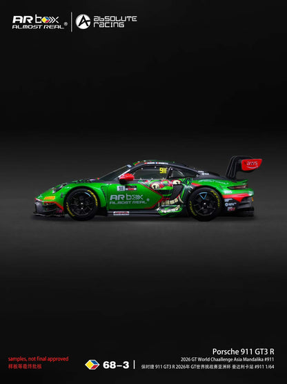 [PREORDER] Almost Real x Absolute Racing - Porsche 911 GT3 R #911 2026 GT World Challenge Asia Mandalika – 1:64 Almost Real Diecast Model