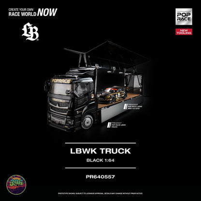 [PREORDER] PopRace - LBWK Truck in Black – 1:64 PopRace Diecast Model PR640557