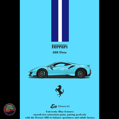 [PREORDER] Elowen Art - Ferrari 488 Pista in Rosso Corsa Red – 1:64 Elowen Art Diecast Model