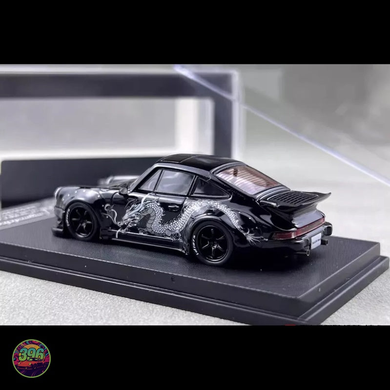 MyModelCollect - RWB Porsche 964 Dragon Livery in Black – 1:64 MyModelCollect Diecast Model