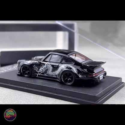 MyModelCollect - RWB Porsche 964 Dragon Livery in Black – 1:64 MyModelCollect Diecast Model