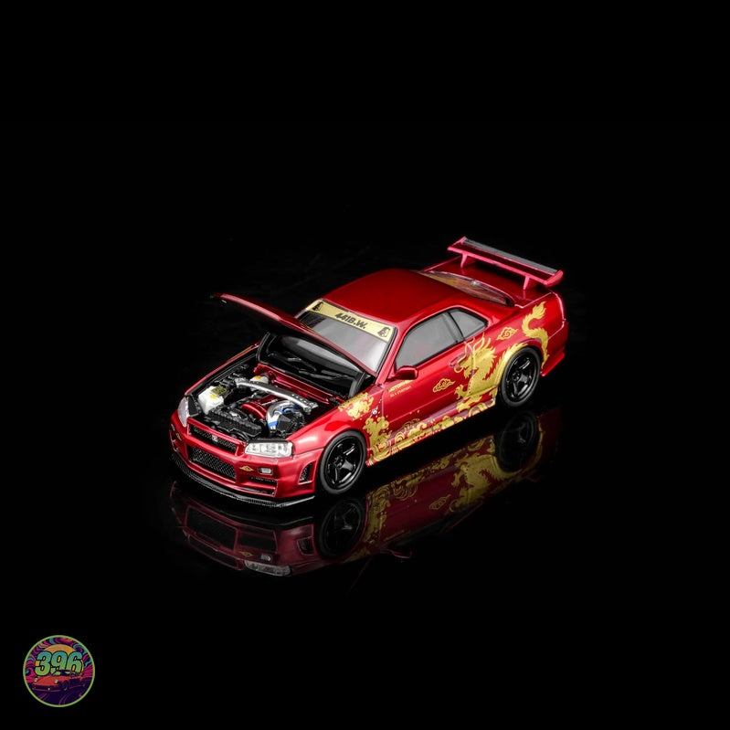 [PREORDER] MotorHelix - Nissan Skyline GT-R R34 Red Dragon – 1:64 MotorHelix Diecast Model