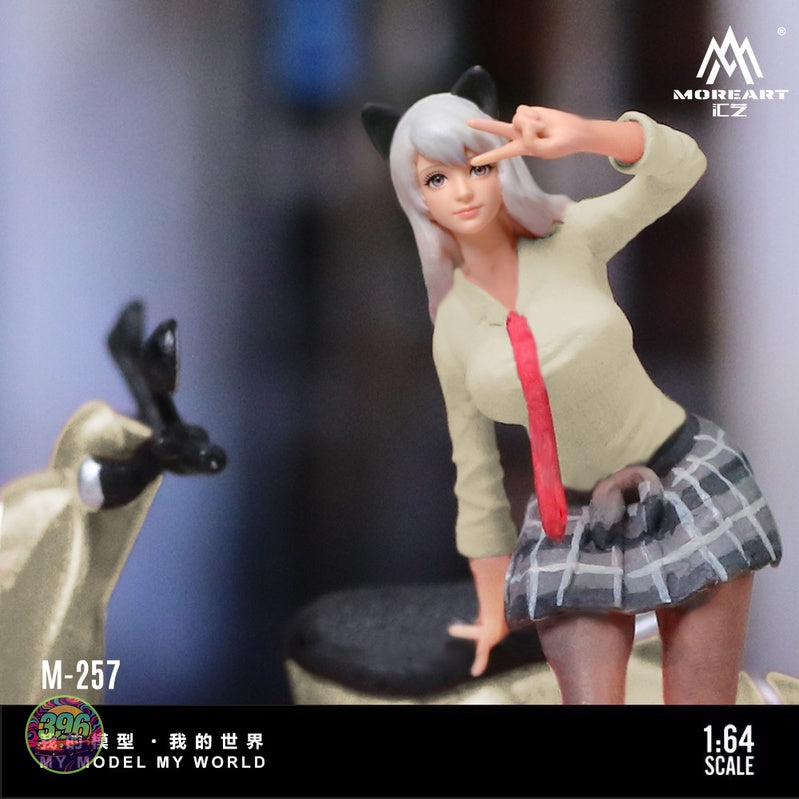 [PREORDER] MoreArt - Ghostface Motorcycle Playful Girl Figure Set M-257 – 1:64 MoreArt Resin Diorama Model