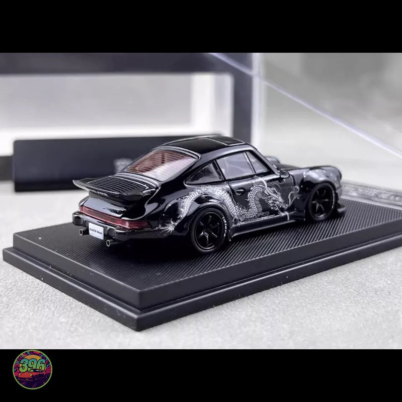 MyModelCollect - RWB Porsche 964 Dragon Livery in Black – 1:64 MyModelCollect Diecast Model
