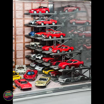 PitBox - 1/64 Scale Multi-Level Parking Garage Module (56pcs) – 1:64 PitBox Diorama Accessory