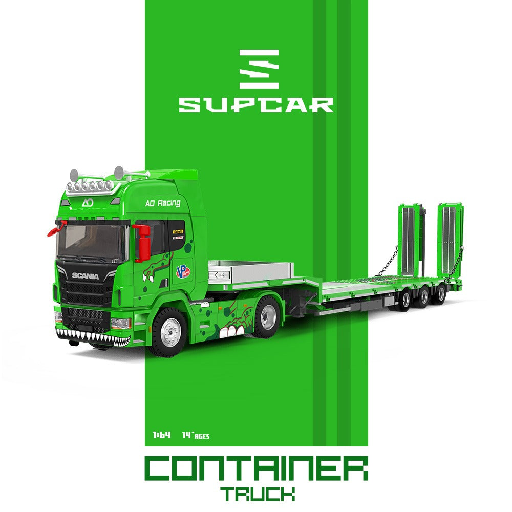 [PREORDER] Cool Car - Scania Flatbed Container Truck AO Racing Livery – 1:64 Cool Car Diecast Model