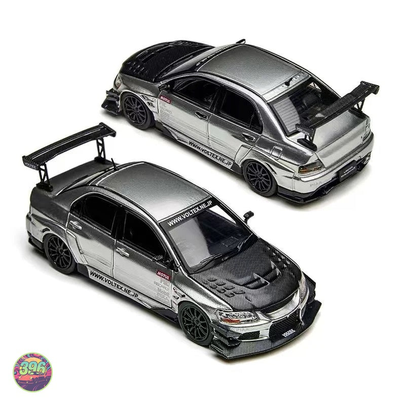 TimeMicro - Mitsubishi Lancer Evolution IX Voltex Silver – 1:64 TimeMicro Diecast Model