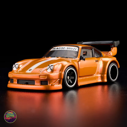 [PREORDER] Hot Wheels RLC - Porsche 930 RWB RAUH-Welt Begriff in Orange – 1:64 Hot Wheels Diecast Model