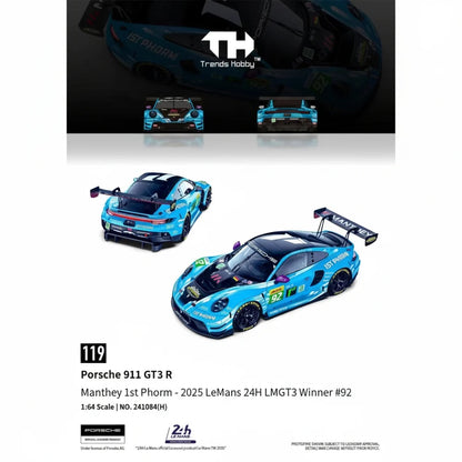 Trends Hobby - Porsche 911 GT3 R #92 Manthey 1st Phorm 2025 LeMans 24H LMGT3 Winner – 1:64 Trends Hobby Diecast Model