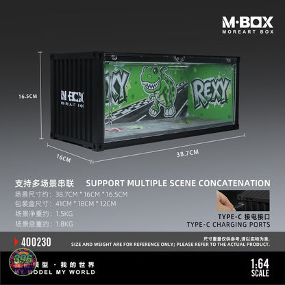 [PREORDER] M·BOX - Rexy Dinosaur Painted Container Scene 400231 – 1:64 M·BOX Diecast Display