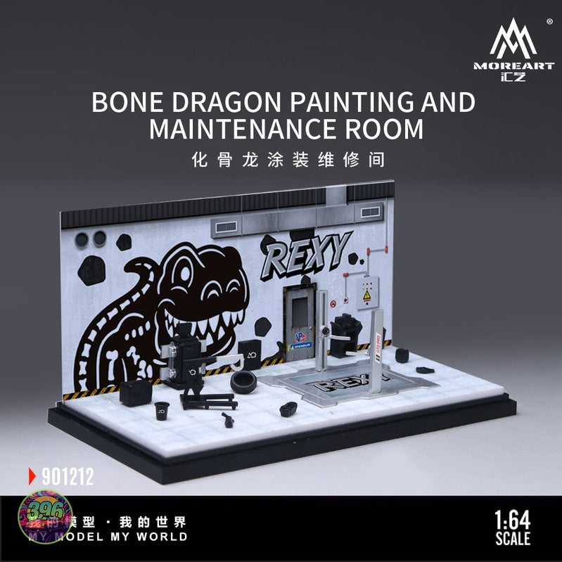 [PREORDER] MoreArt iLZ - Rexy Skeleton Garage Diorama Set 901212 – 1:64 MoreArt Diorama Model