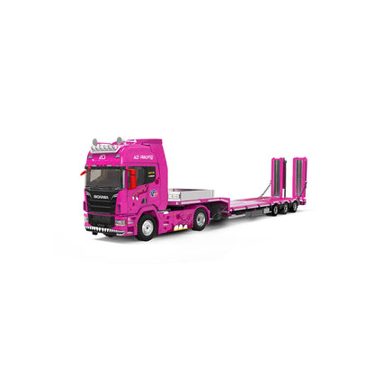 [PREORDER] Supcar - AO Racing Scania Flatbed Container Truck in Pink – 1:64 Supcar Diecast Model