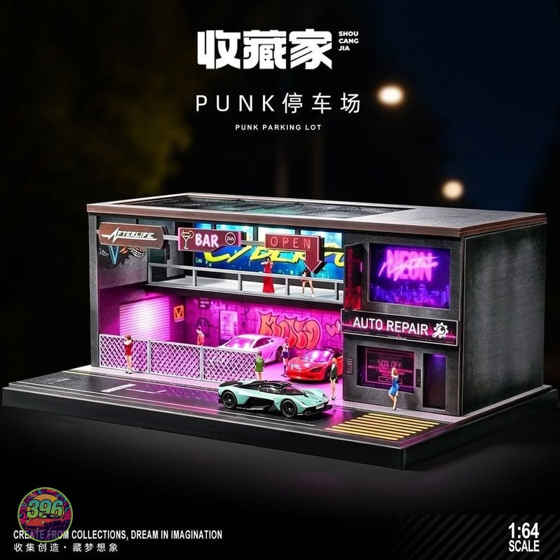 [PREORDER] Shou Cang Jia - Punk Parking Lot Cyberpunk Diorama – 1:64 Scale Diorama Display