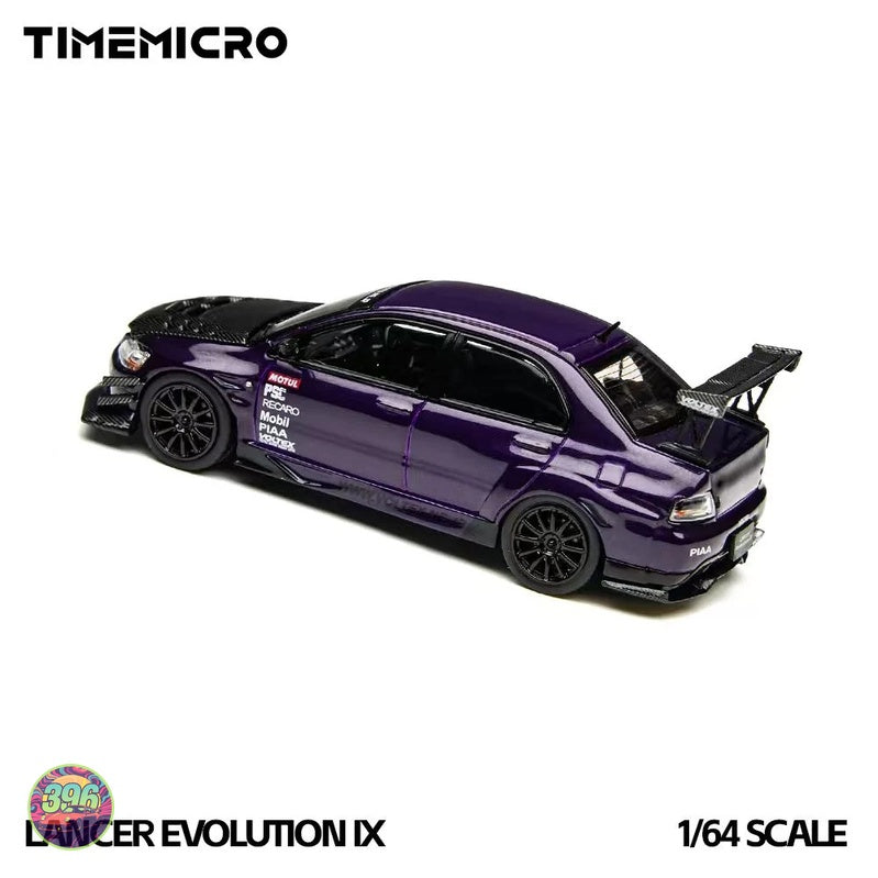 TimeMicro x PSC Design - Mitsubishi Lancer Evolution IX in Purple with Carbon Parts – 1:64 TimeMicro Diecast Model TM800214