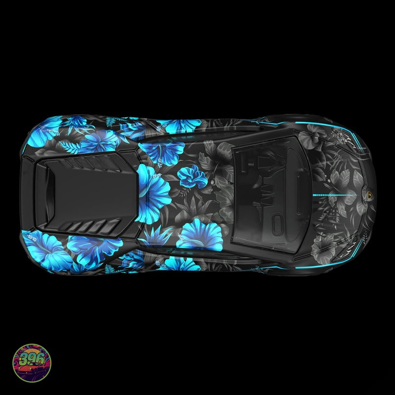 [PREORDER] Hot Wheels - Supercar Blondie Lamborghini Huracán Blue Floral Wrap – 1:64 Hot Wheels Diecast Model