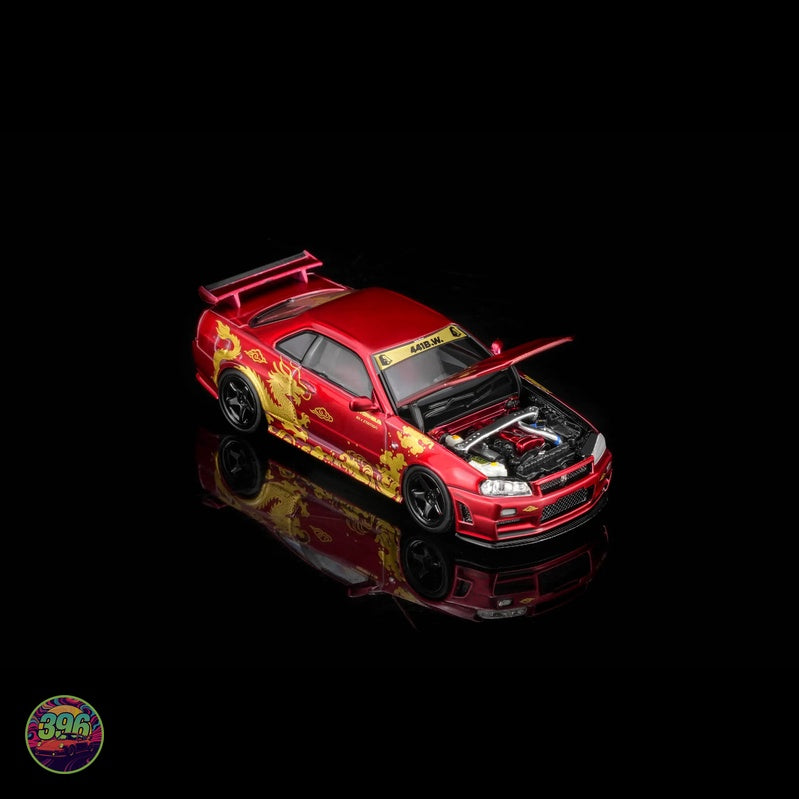 [PREORDER] MotorHelix - Nissan Skyline GT-R R34 Red Dragon – 1:64 MotorHelix Diecast Model