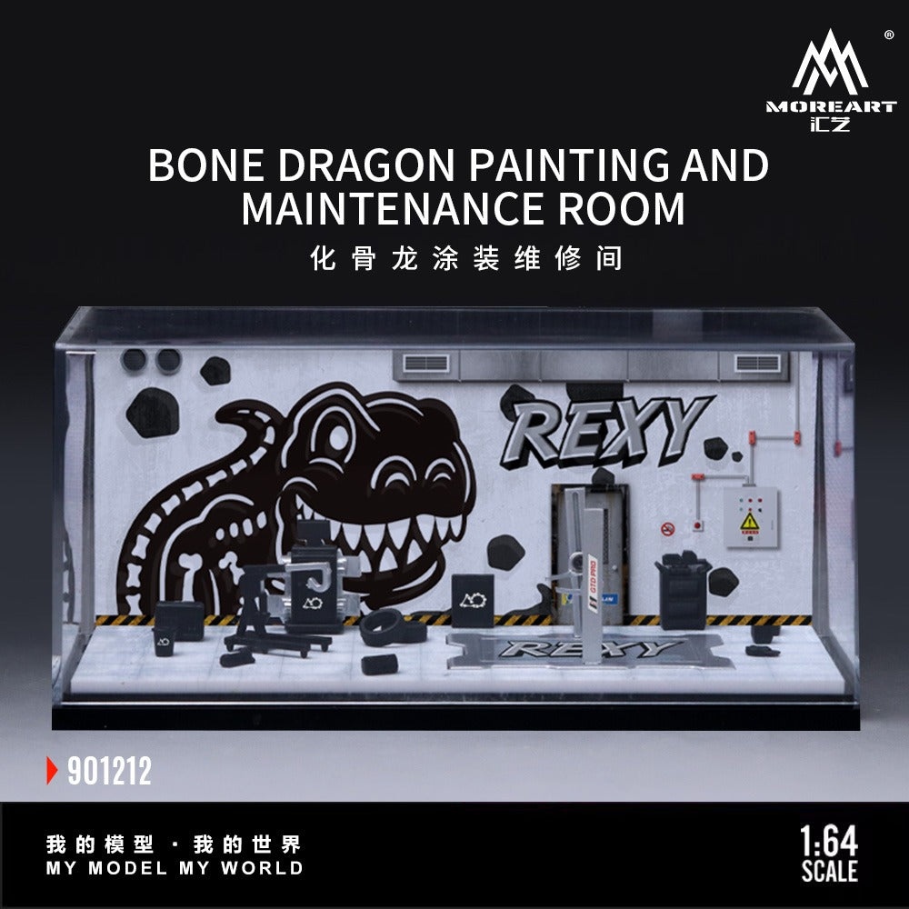 [PREORDER] MoreArt iLZ - Rexy Skeleton Garage Diorama Set 901212 – 1:64 MoreArt Diorama Model
