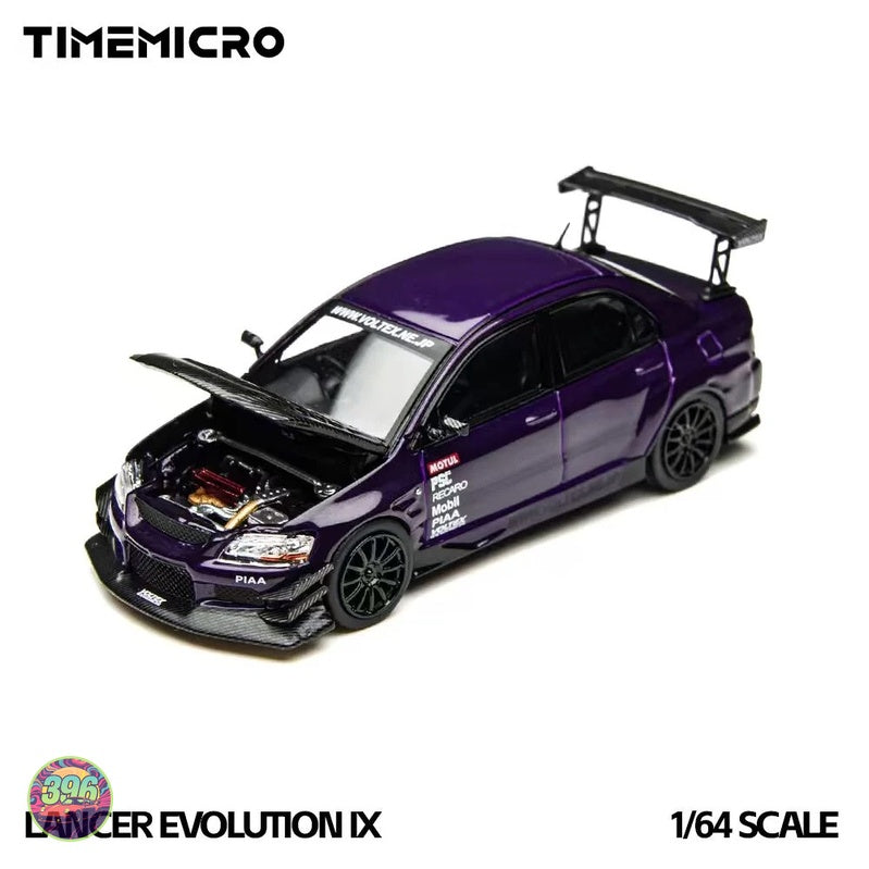 TimeMicro x PSC Design - Mitsubishi Lancer Evolution IX in Purple with Carbon Parts – 1:64 TimeMicro Diecast Model TM800214