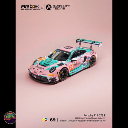 [PREORDER] AR Box - Porsche 911 GT3 R Pink Peach Blossom Livery #22 Absolute Racing – 1:64 AR Box Diecast Model
