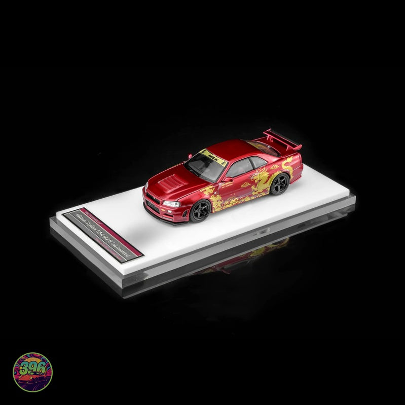 [PREORDER] MotorHelix - Nissan Skyline GT-R R34 Red Dragon – 1:64 MotorHelix Diecast Model